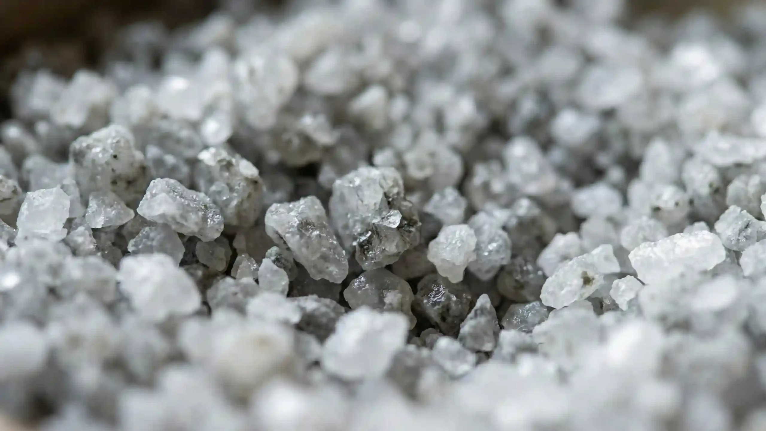 Coarse grain texture of Celtic salt used in sourdough baking