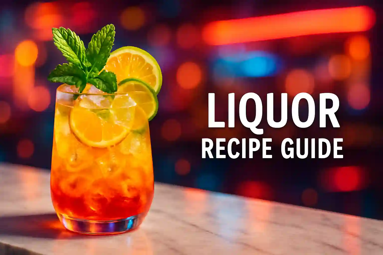 Vibrant cocktail with citrus and mint on marble bar for Jalbitedrinks Liquor Recipe guide