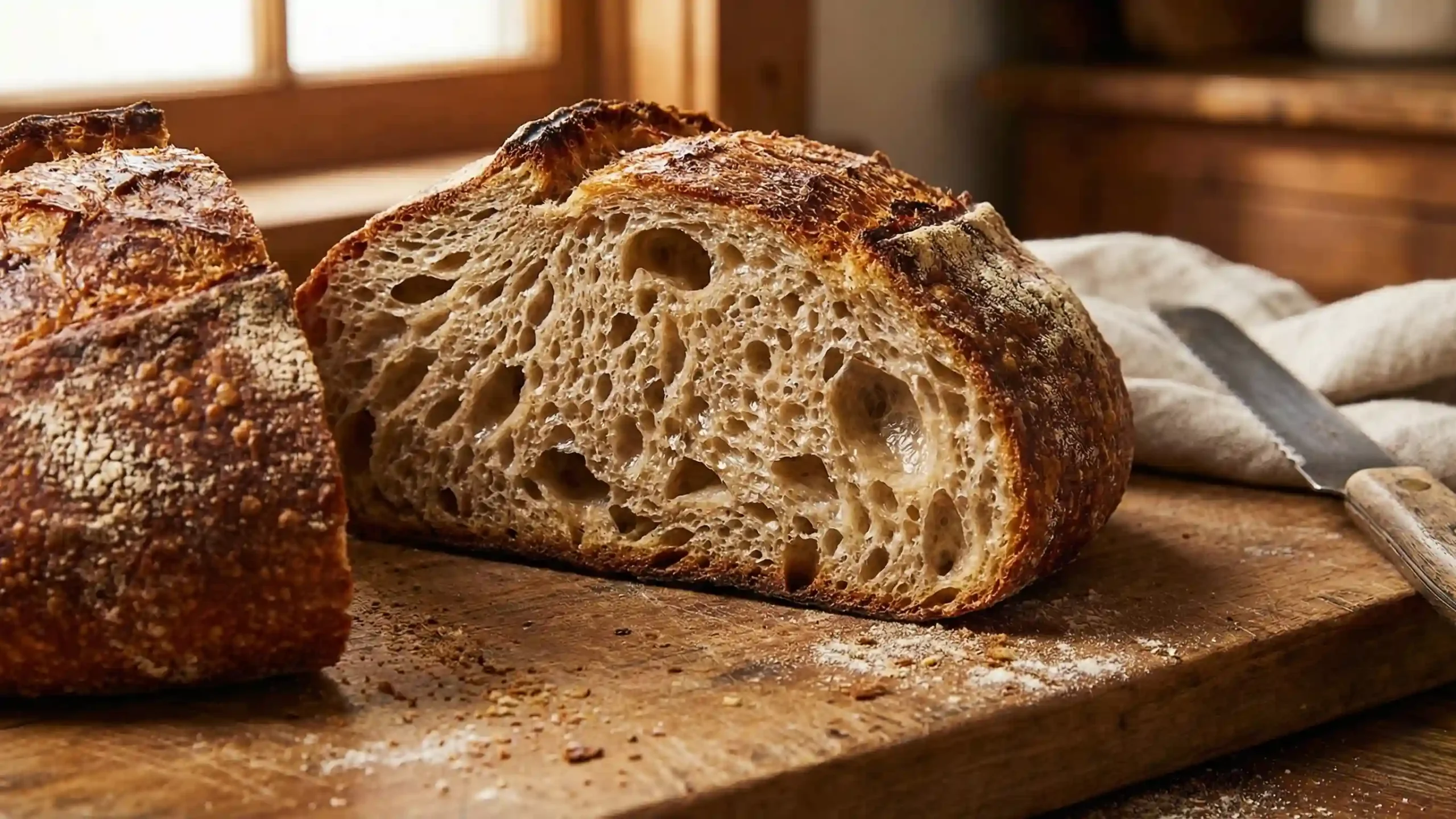 Crust and crumb texture of sourdough made with Celtic salt