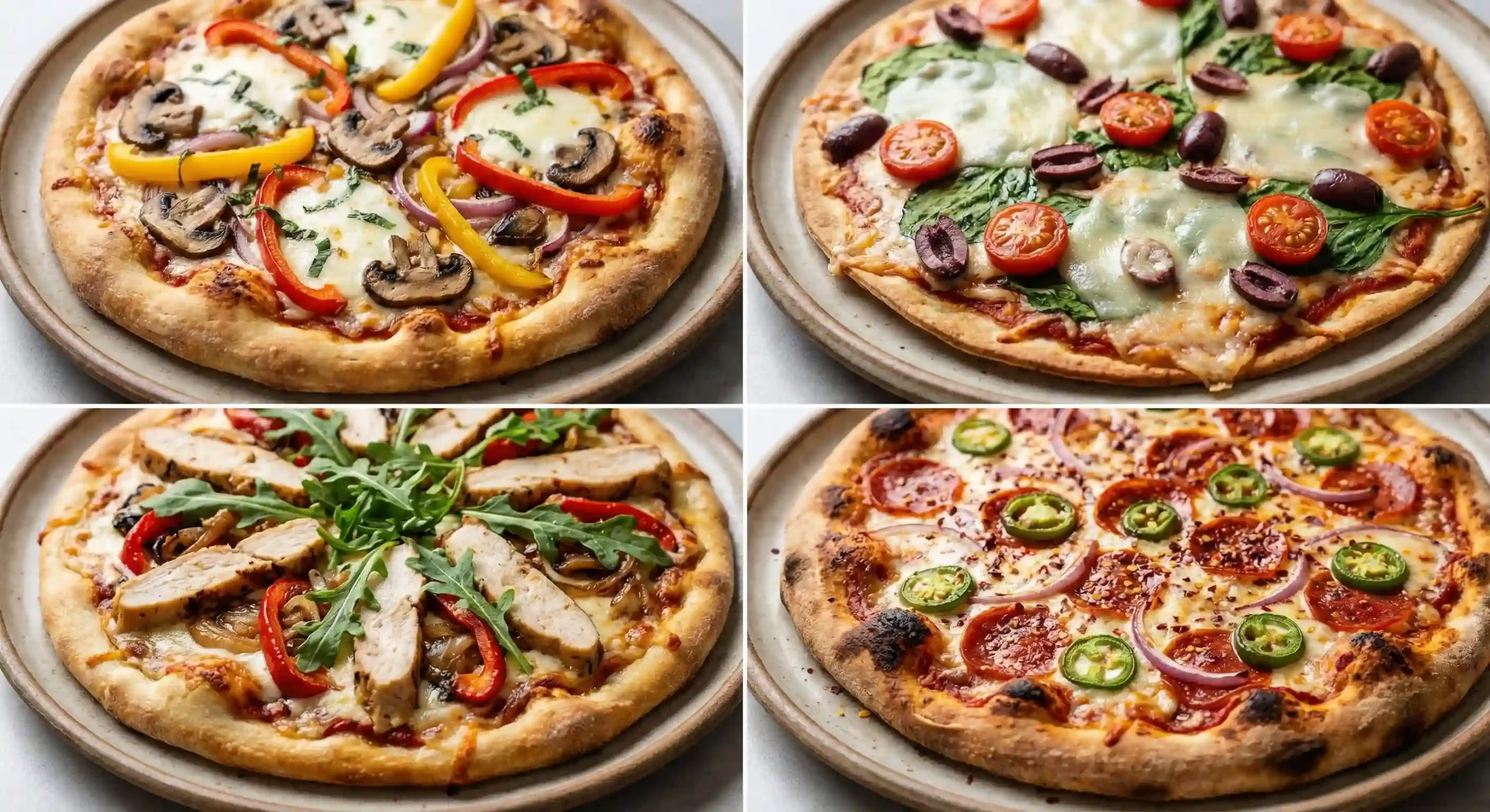 Chimichurri pizza variations vegetarian vegan protein and spicy options