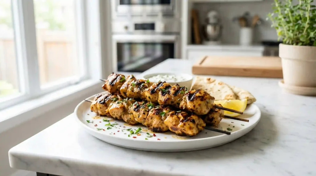 Costco chicken kebab recipe with Mediterranean chicken skewers