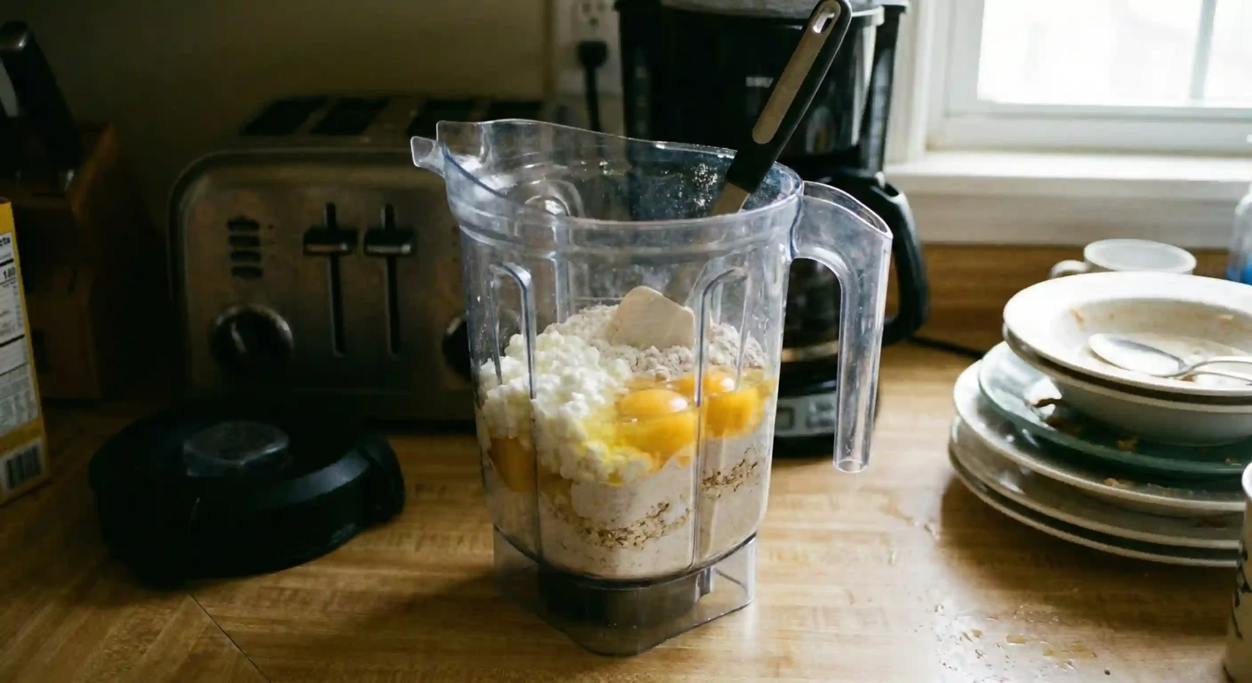 cottage cheese pancake batter in blender