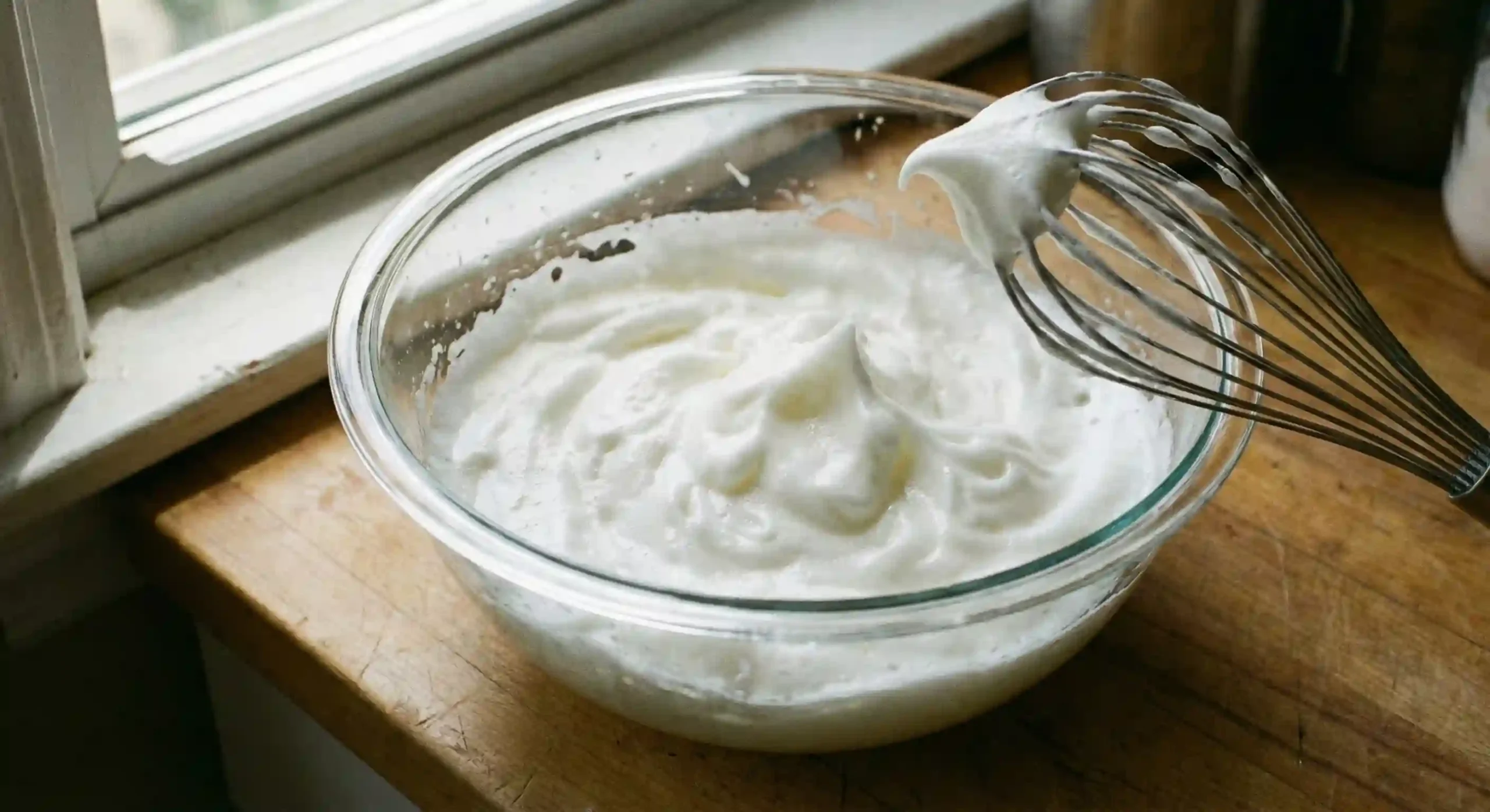 egg whites beaten to stiff peaks