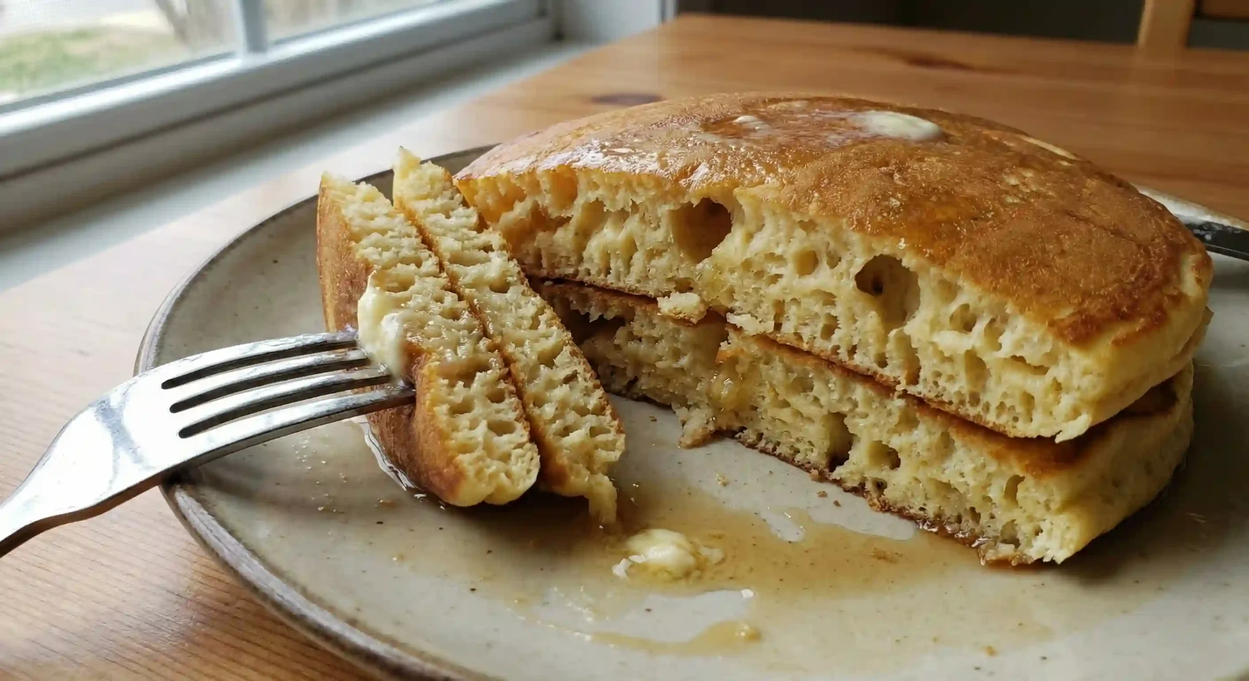 fluffy pancake interior texture