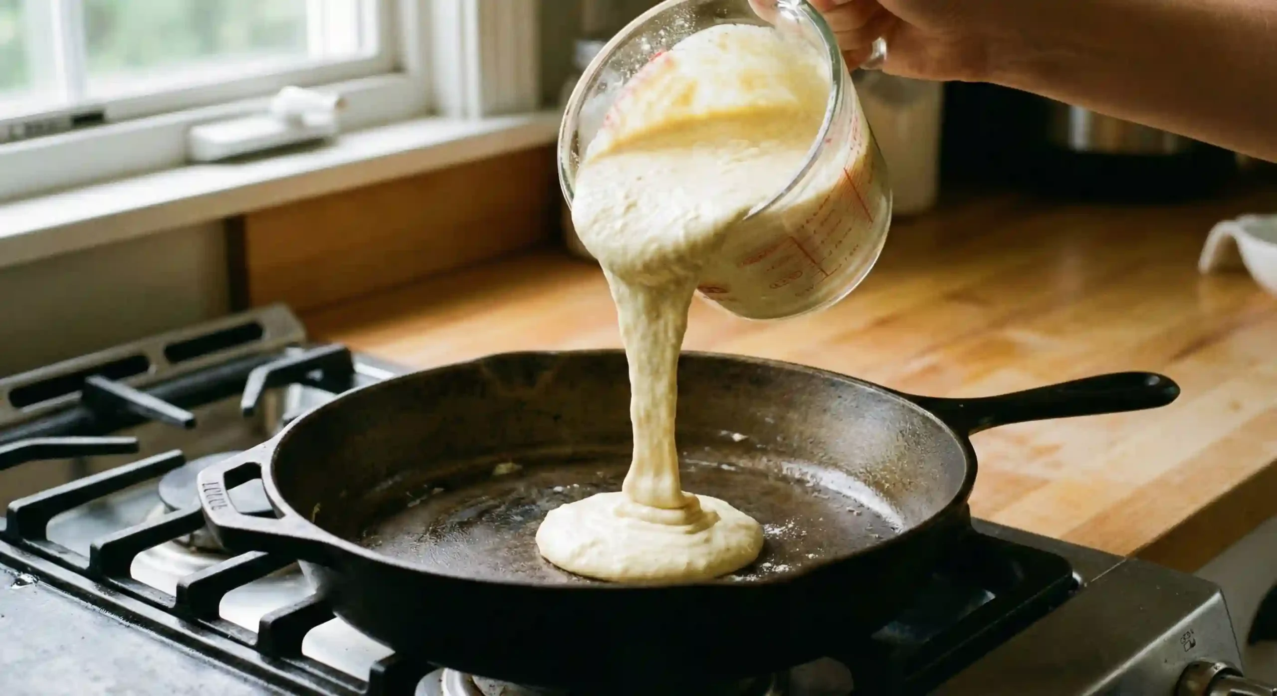 pancake batter thick but pourable