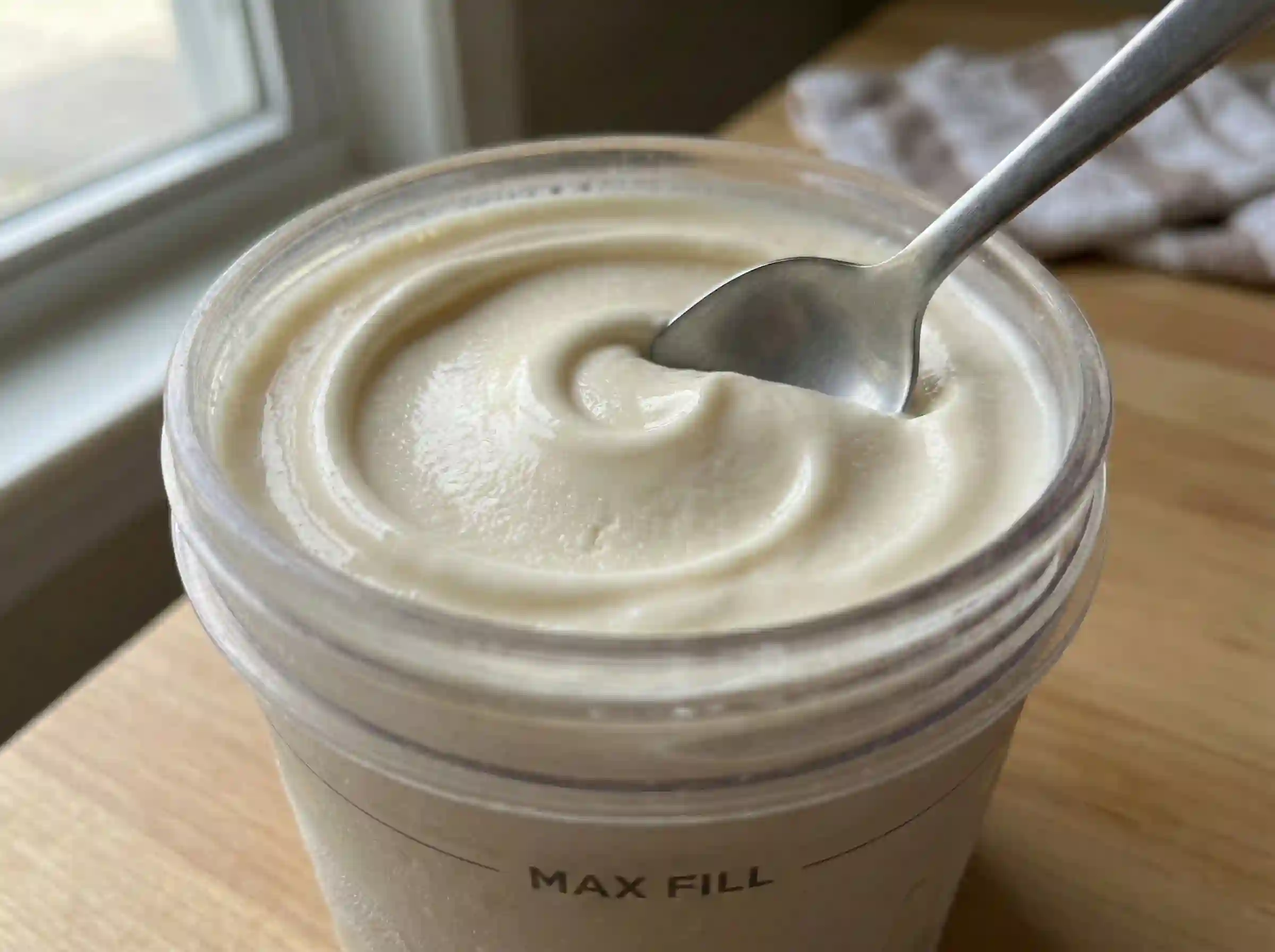 Smooth creamy ninja creami vanilla ice cream after re spin cycle