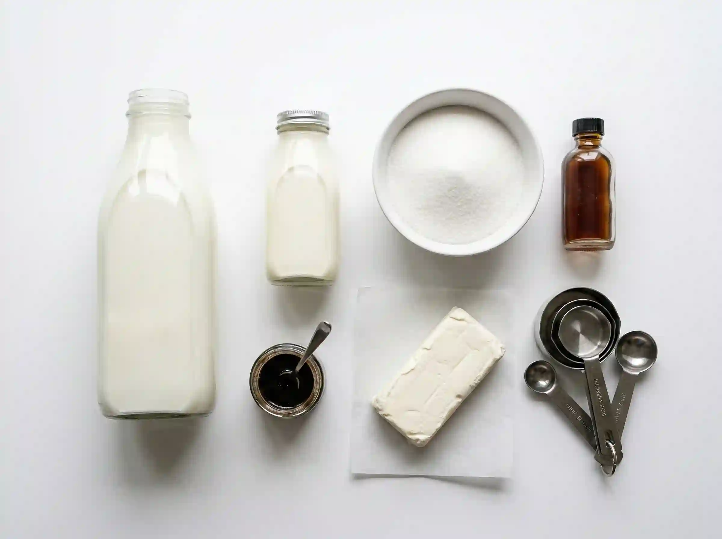 Milk heavy cream sugar vanilla extract and cream cheese for ninja creami vanilla base