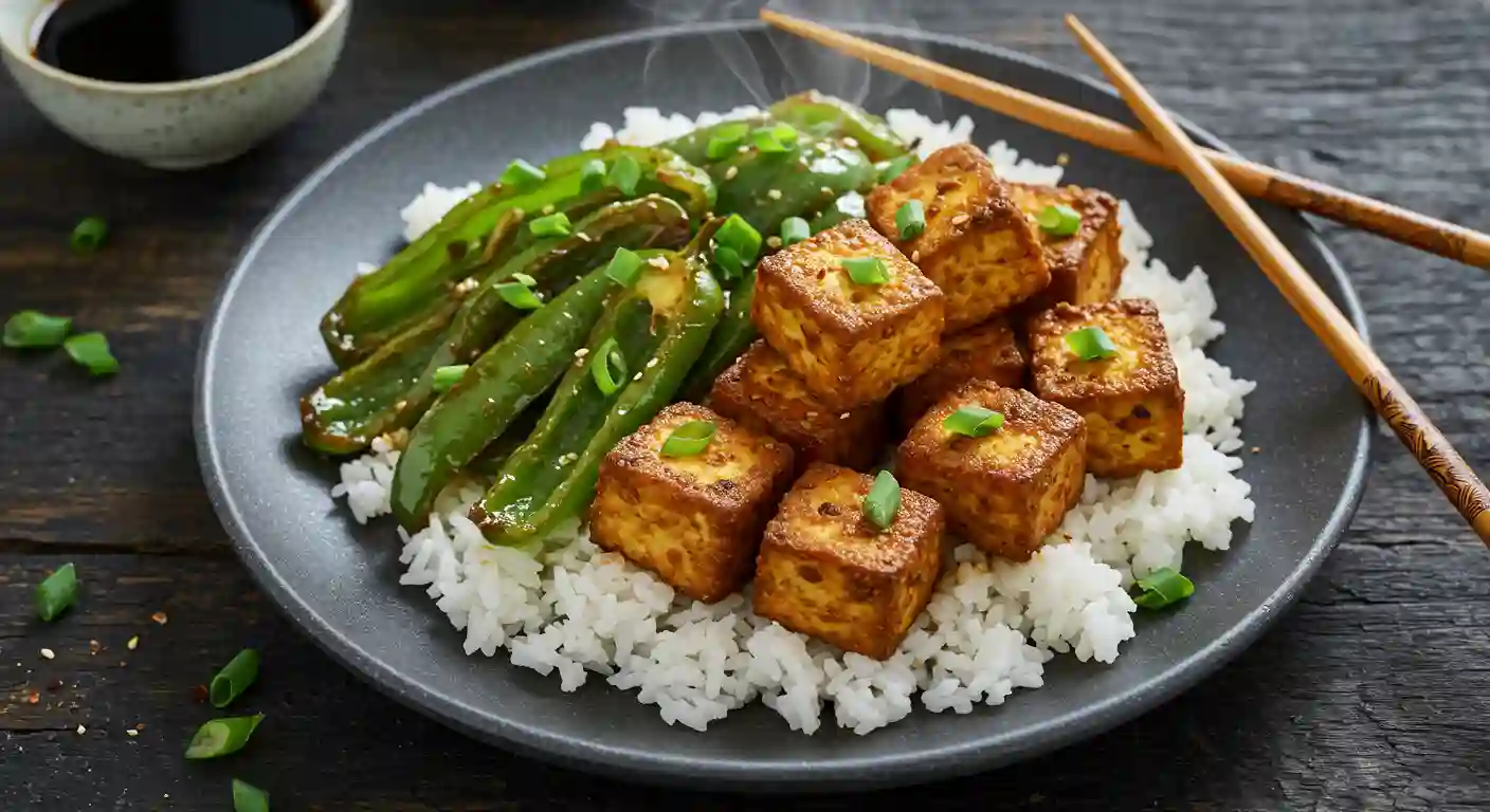 A medley of blackened vegetables, including green peppers, zucchini, and onions, bursting with smoky flavors.